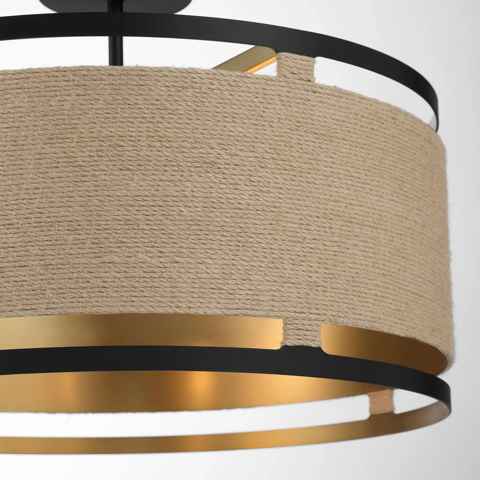 Windward Passage 21" 4-Light Semi-Flush Mount, Coal & Soft Brass Finish