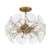 Winter 16" 4-Light Semi-Flush Mount, Soft Brass Finish