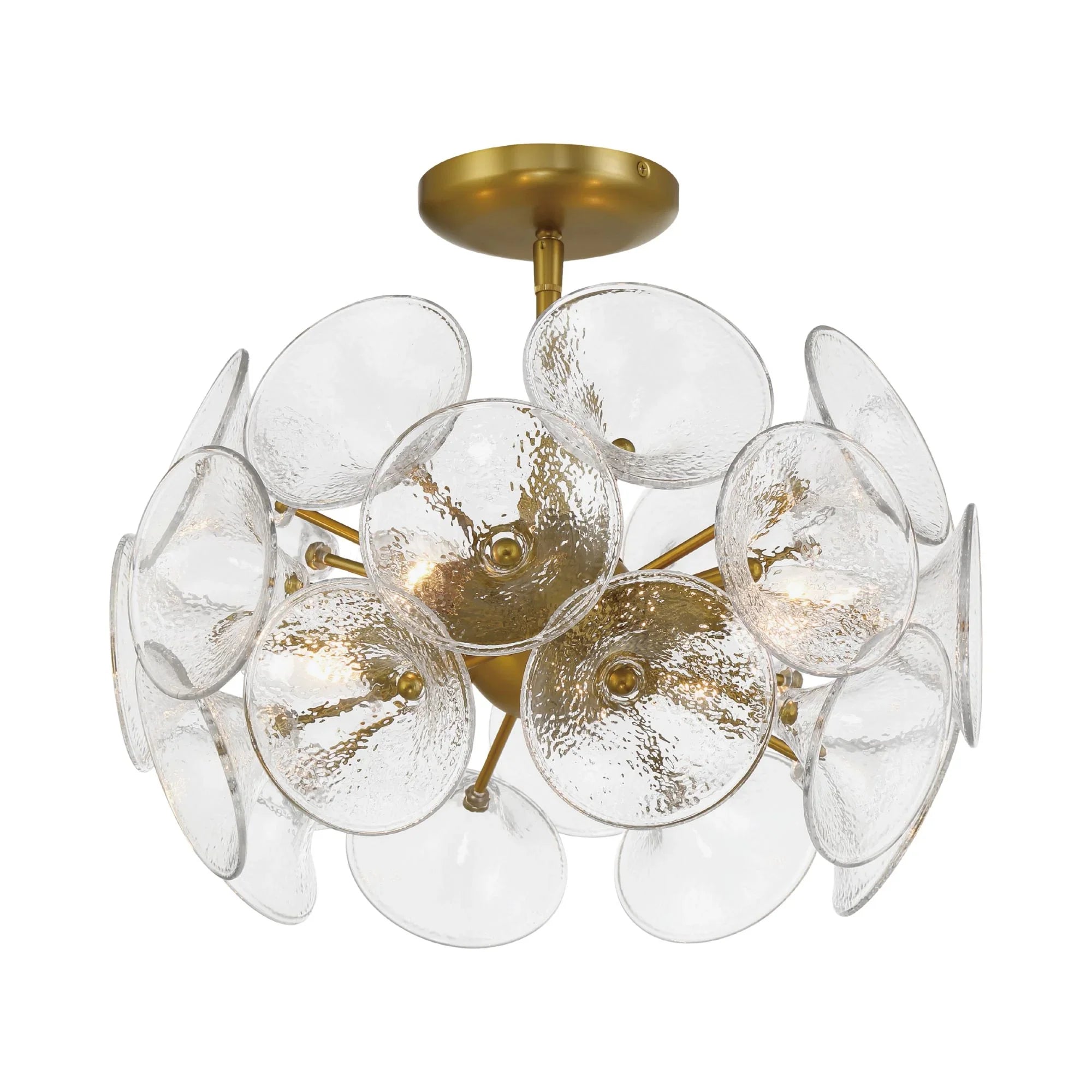 Winter 16" 4-Light Semi-Flush Mount, Soft Brass Finish