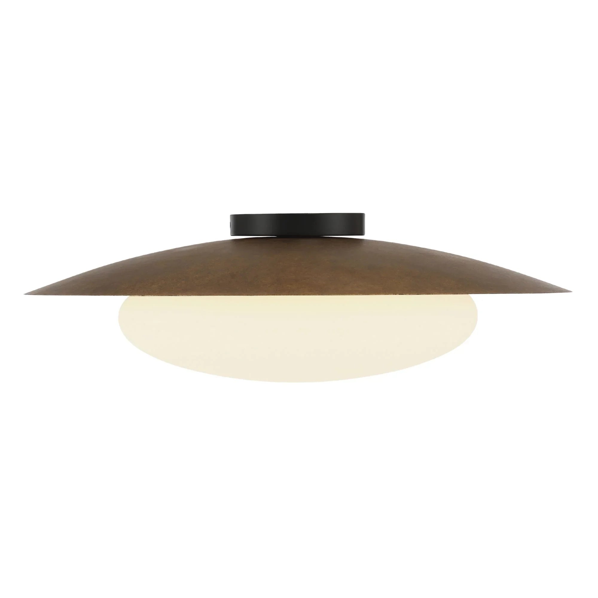 Zinola 18" LED Flush Mount, Sand Coal & Halcyon Gold Finish