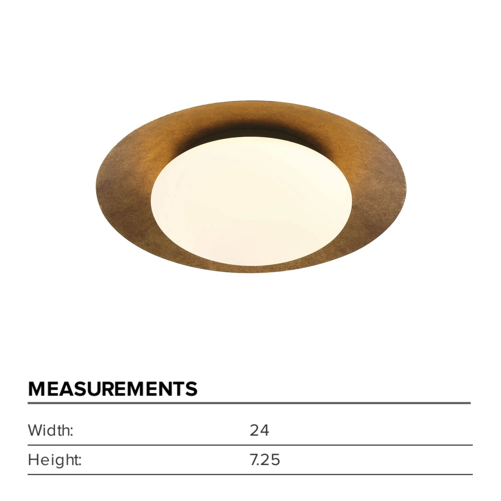 Zinola 24" LED Flush Mount, Sand Coal & Halcyon Gold Finish
