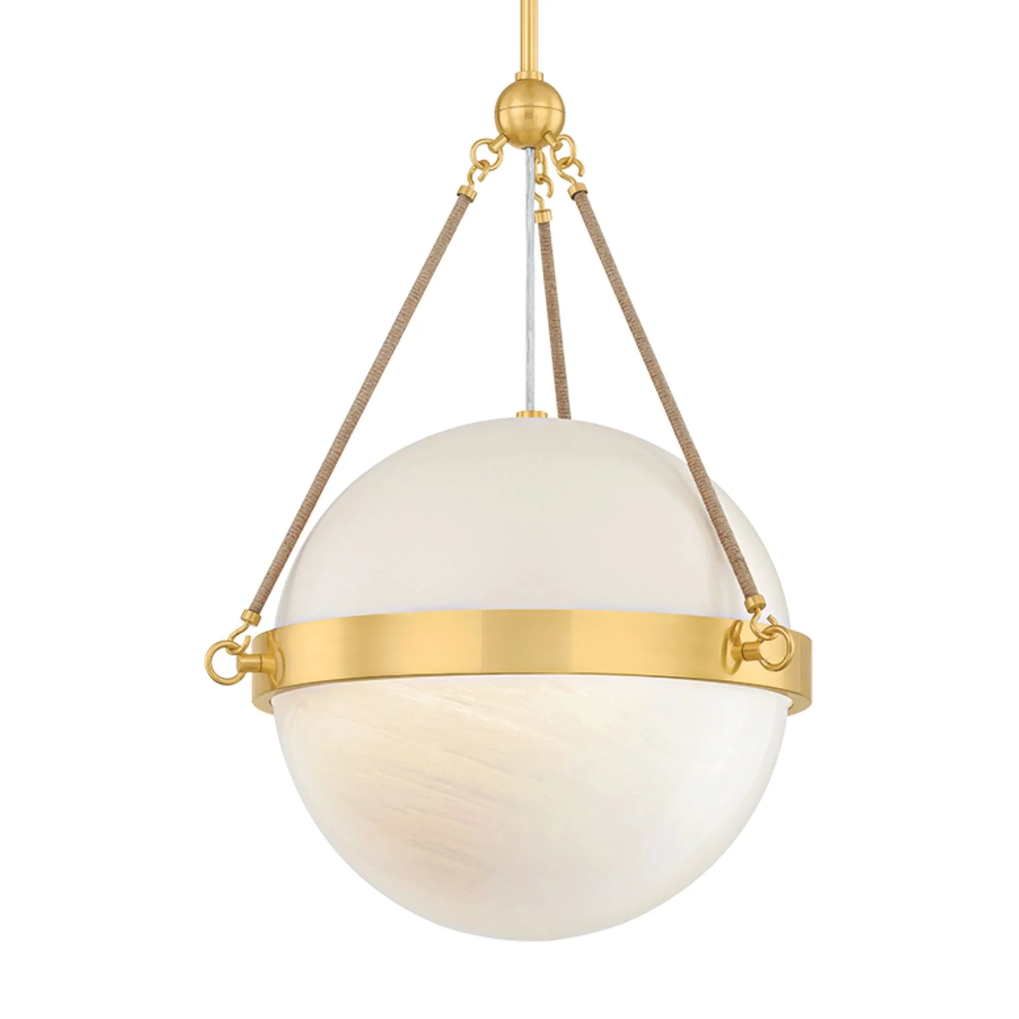 Abbie 23" Pendant, Aged Brass/Soft Bisque Finish