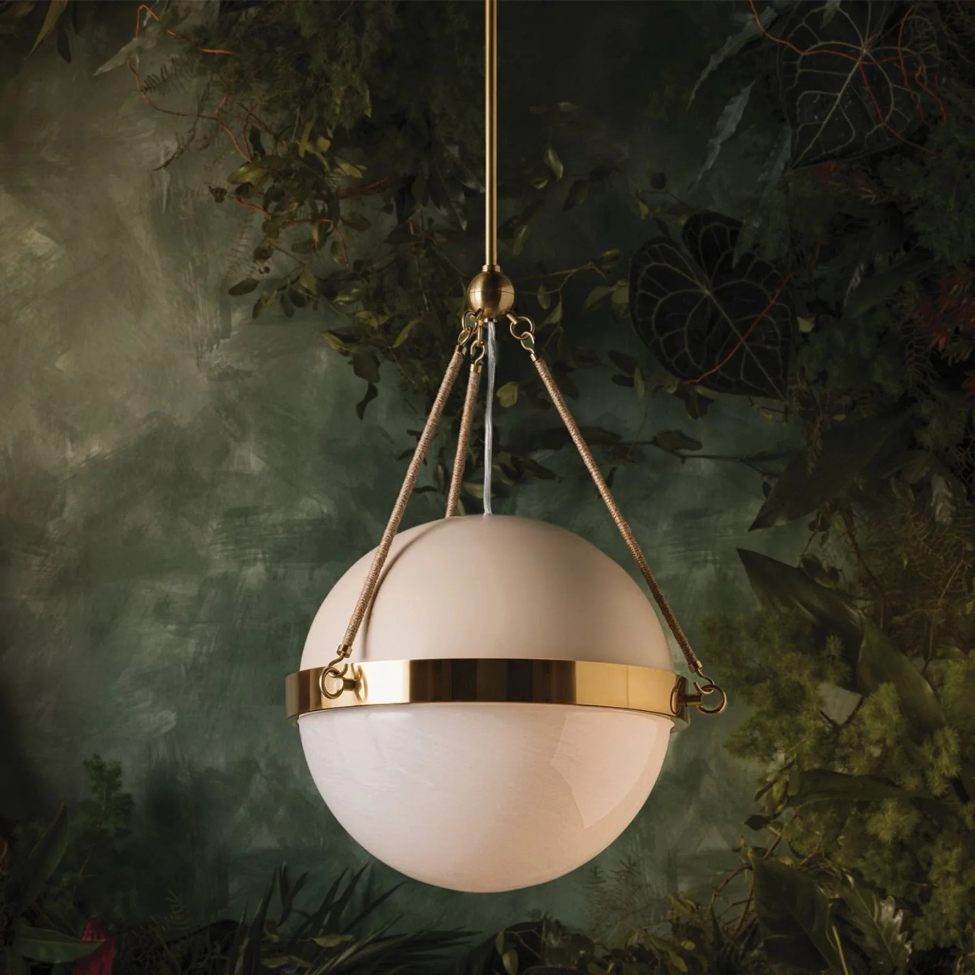 Abbie 23" Pendant, Aged Brass/Soft Bisque Finish