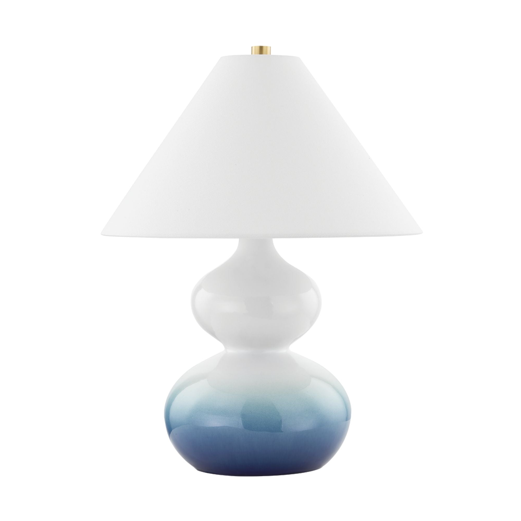 Aimee Table Lamp Ceramic Blue Ombre with Aged Brass Accents