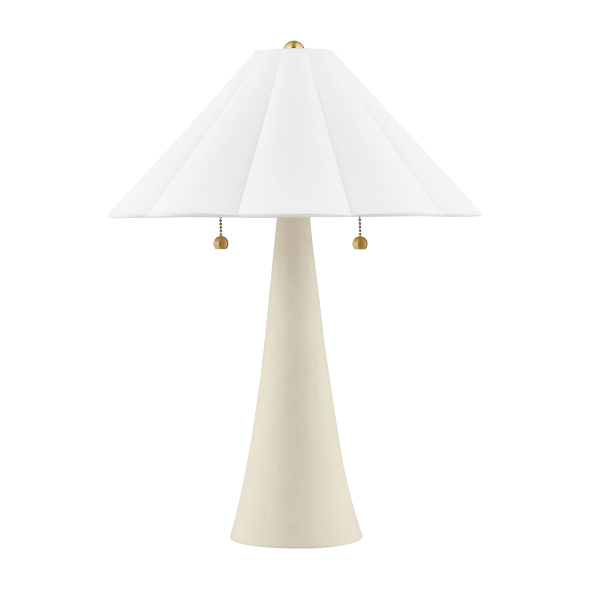 Alana 2-Light Table Lamp Ceramic Antique Ivory with Aged Brass Accents