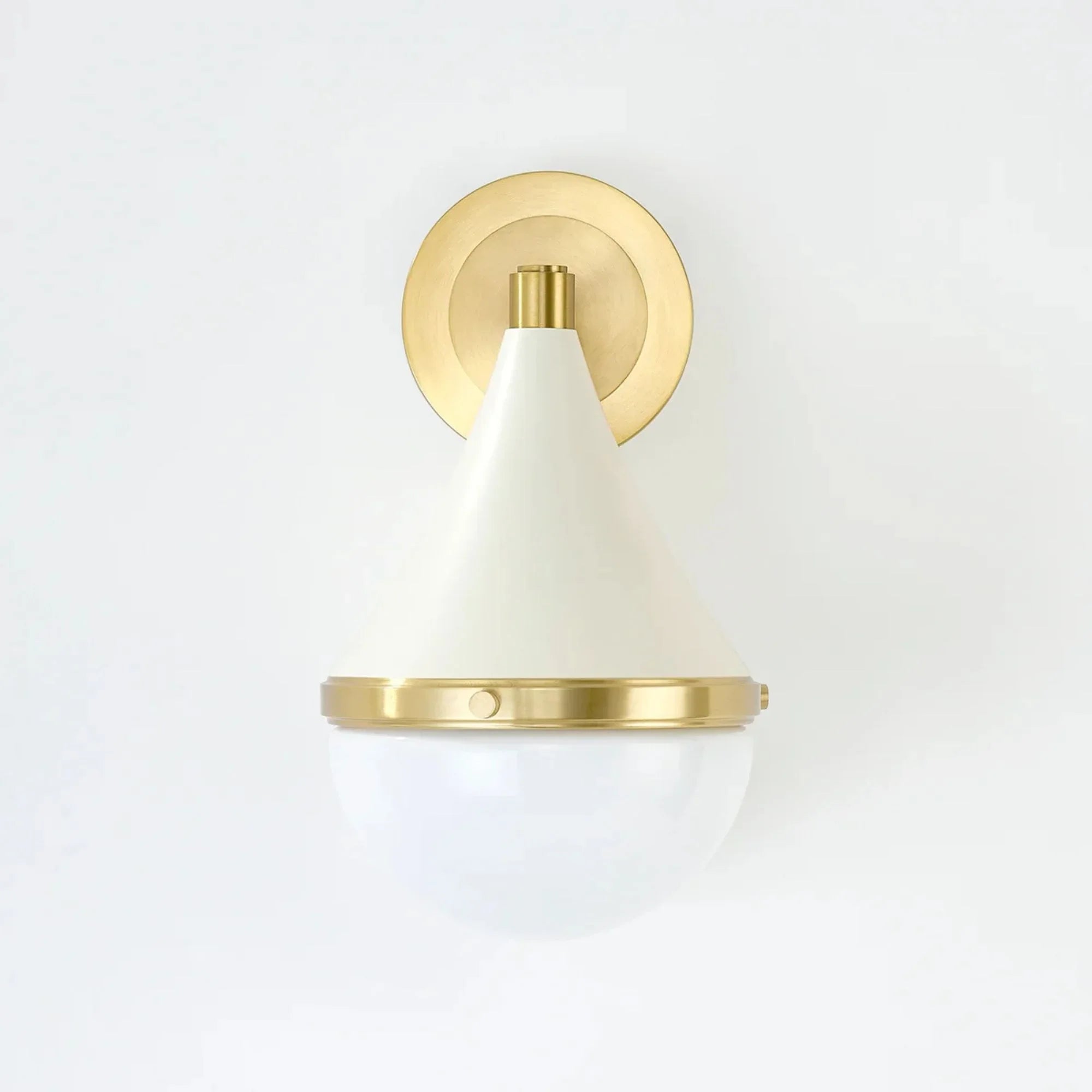 Ciara 12" Wall Sconce, Aged Brass/Soft Cream Finish