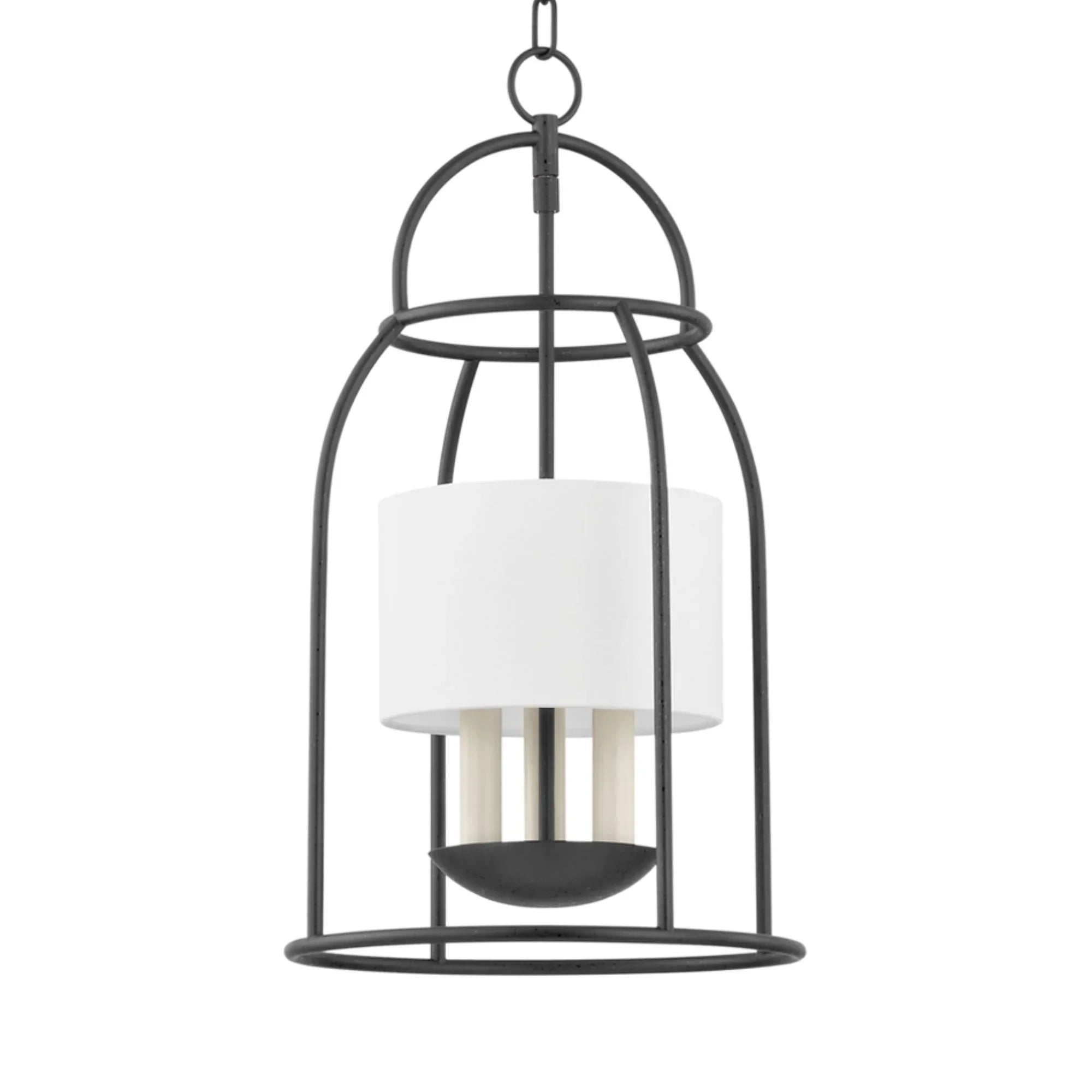 Delia 22" 3-Light Hanging Lantern, Aged Iron Finish