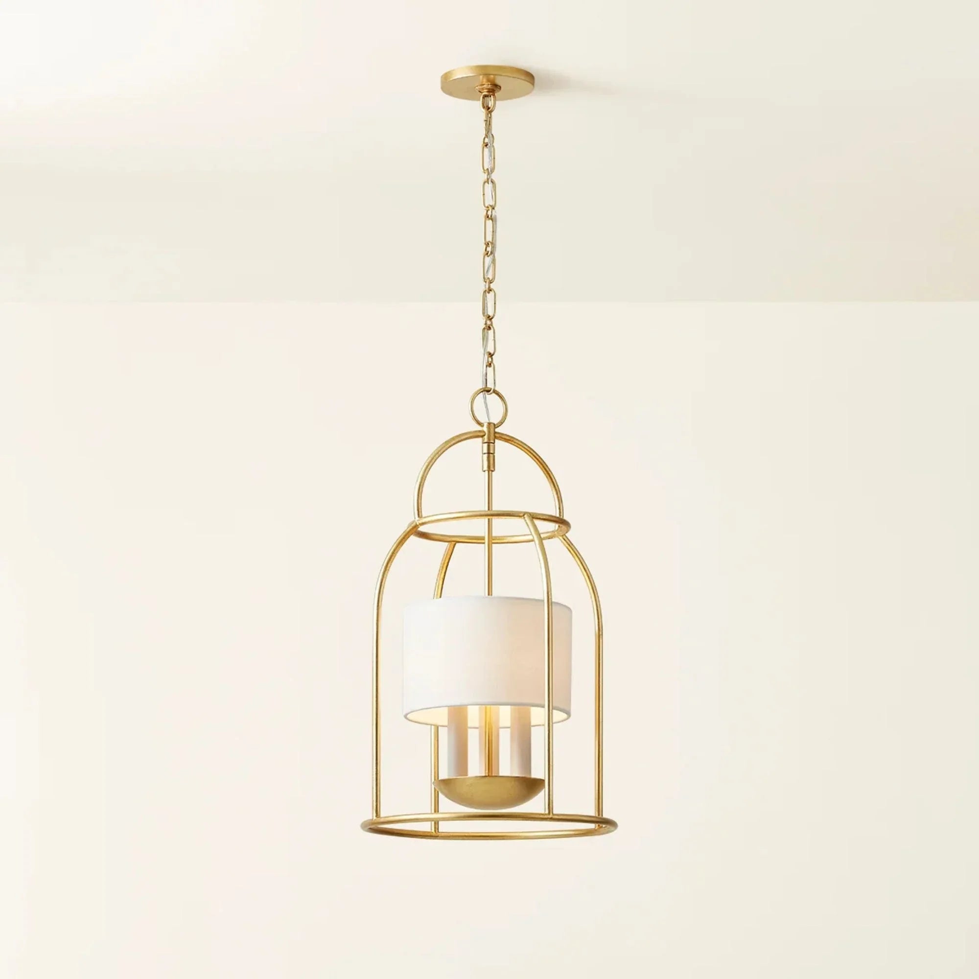 Delia 22" 3-Light Hanging Lantern, Vintage Gold Leaf Finish