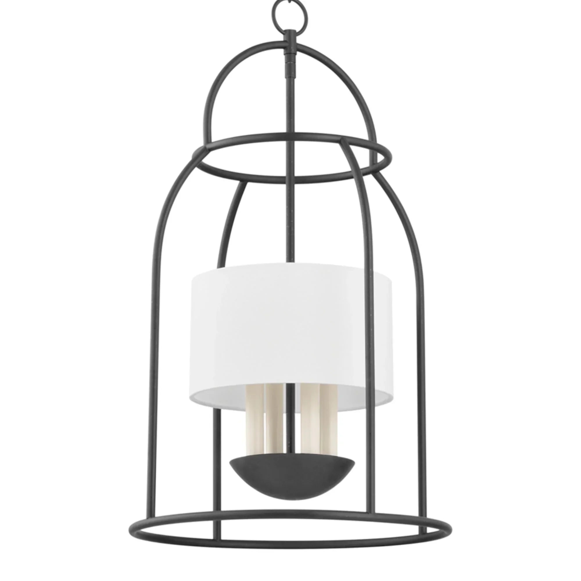 Delia 30" 4-Light Hanging Lantern, Aged Iron Finish