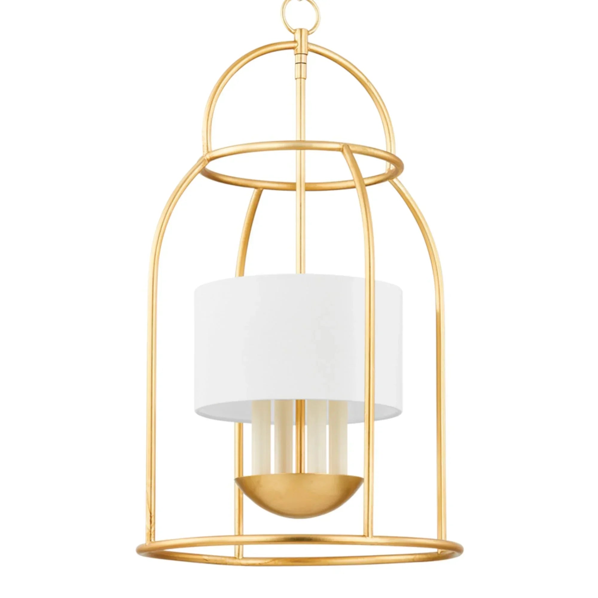 Delia 30" 4-Light Hanging Lantern, Vintage Gold Leaf Finish