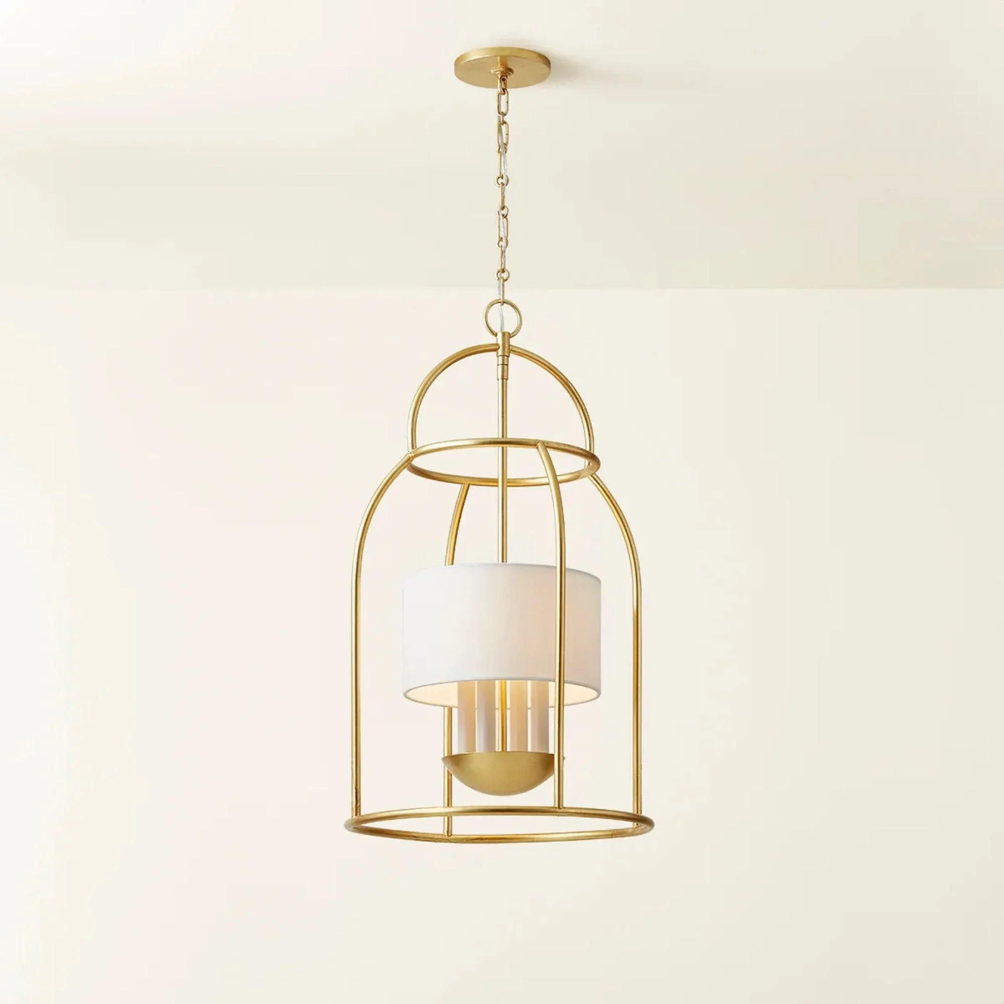 Delia 30" 4-Light Hanging Lantern, Vintage Gold Leaf Finish