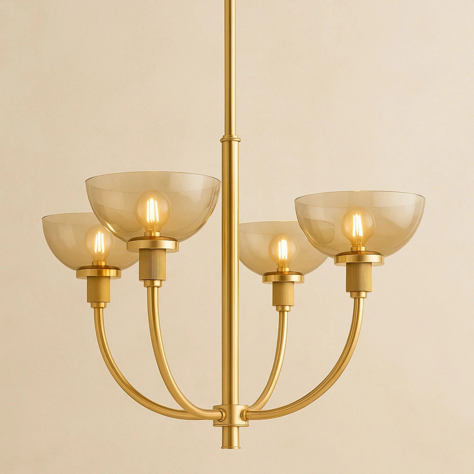Eva 26" 4-Light Chandelier, Aged Brass Finish