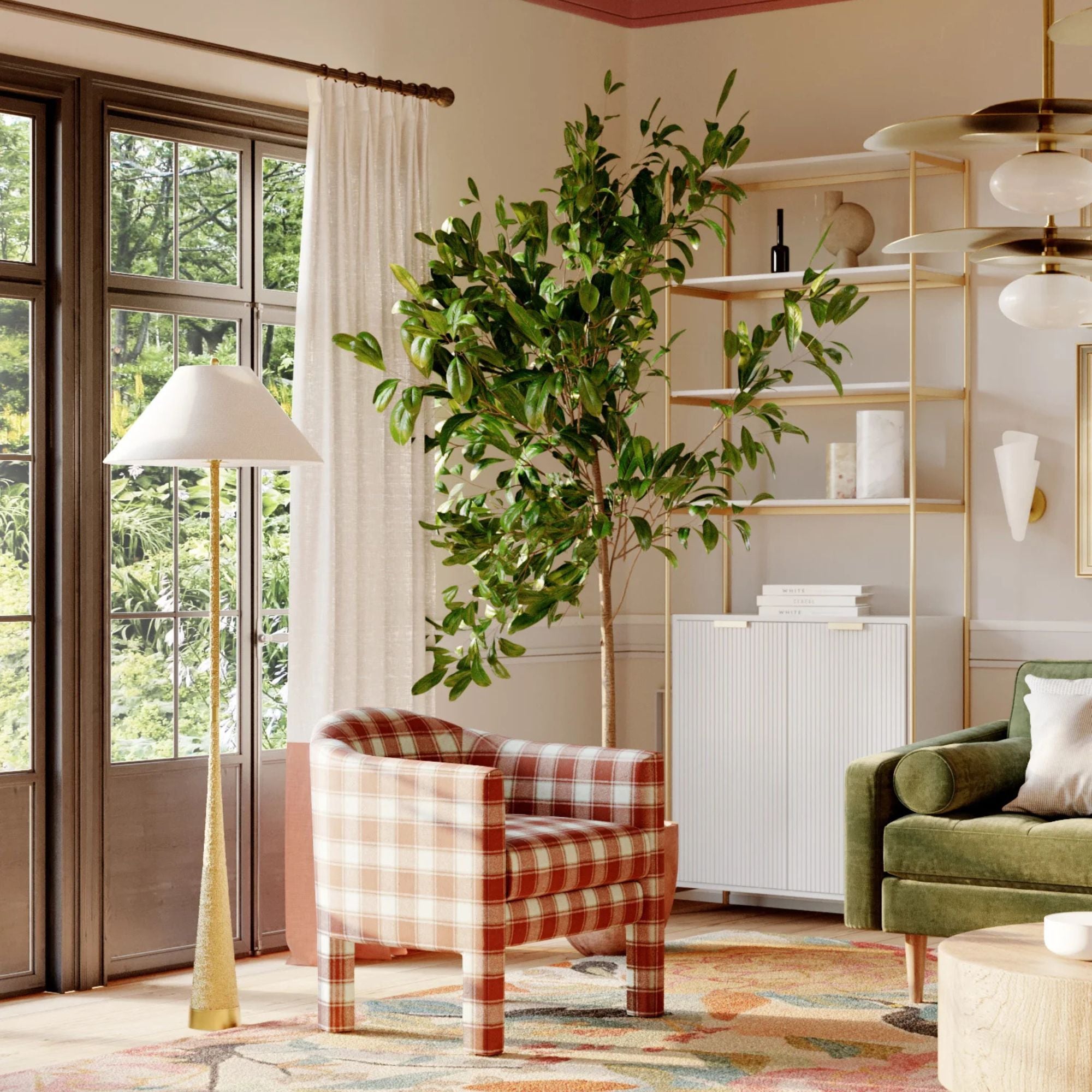 Indie 64" Floor Lamp, Aged Brass Finish