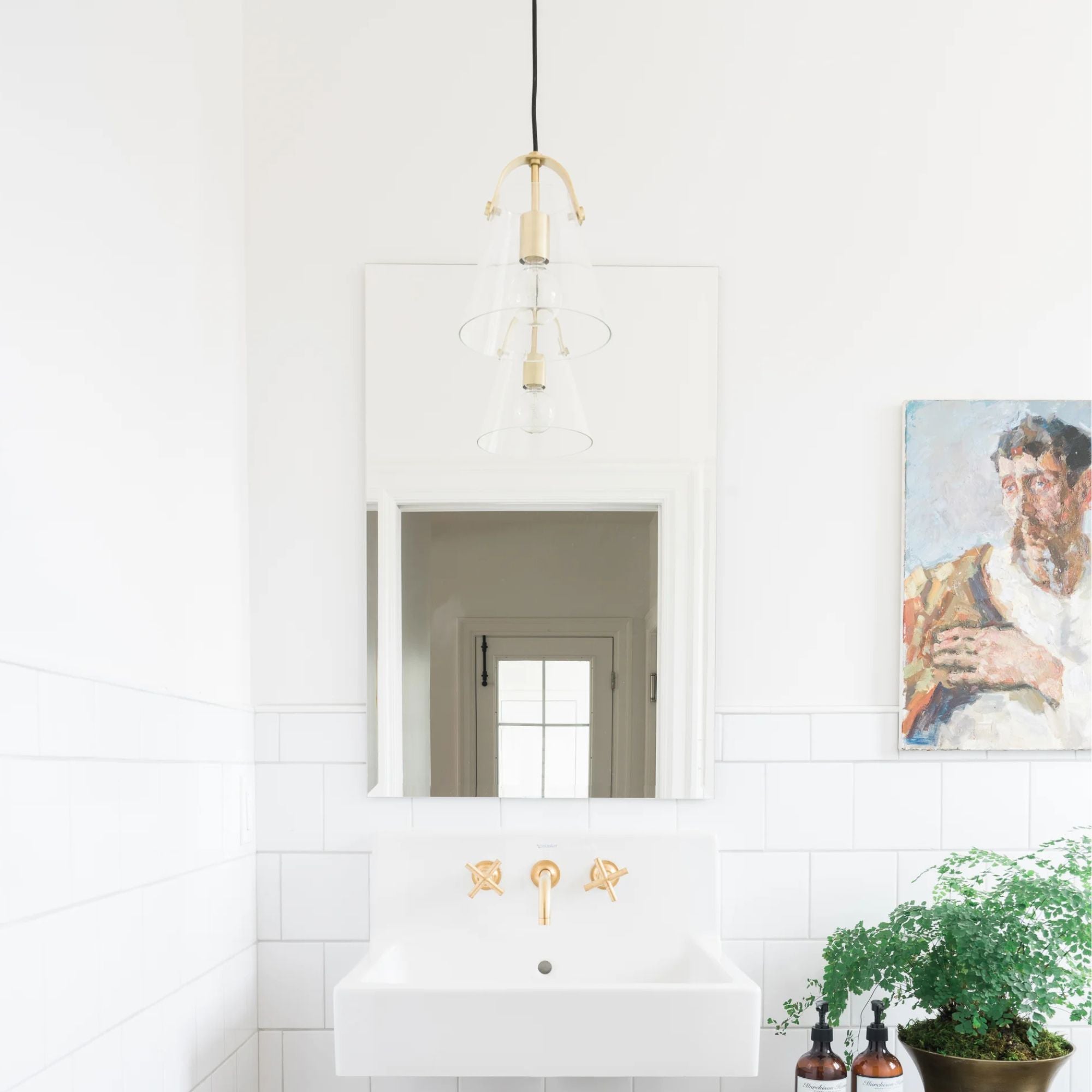 Karin 13" Pendant Light Brass Finish