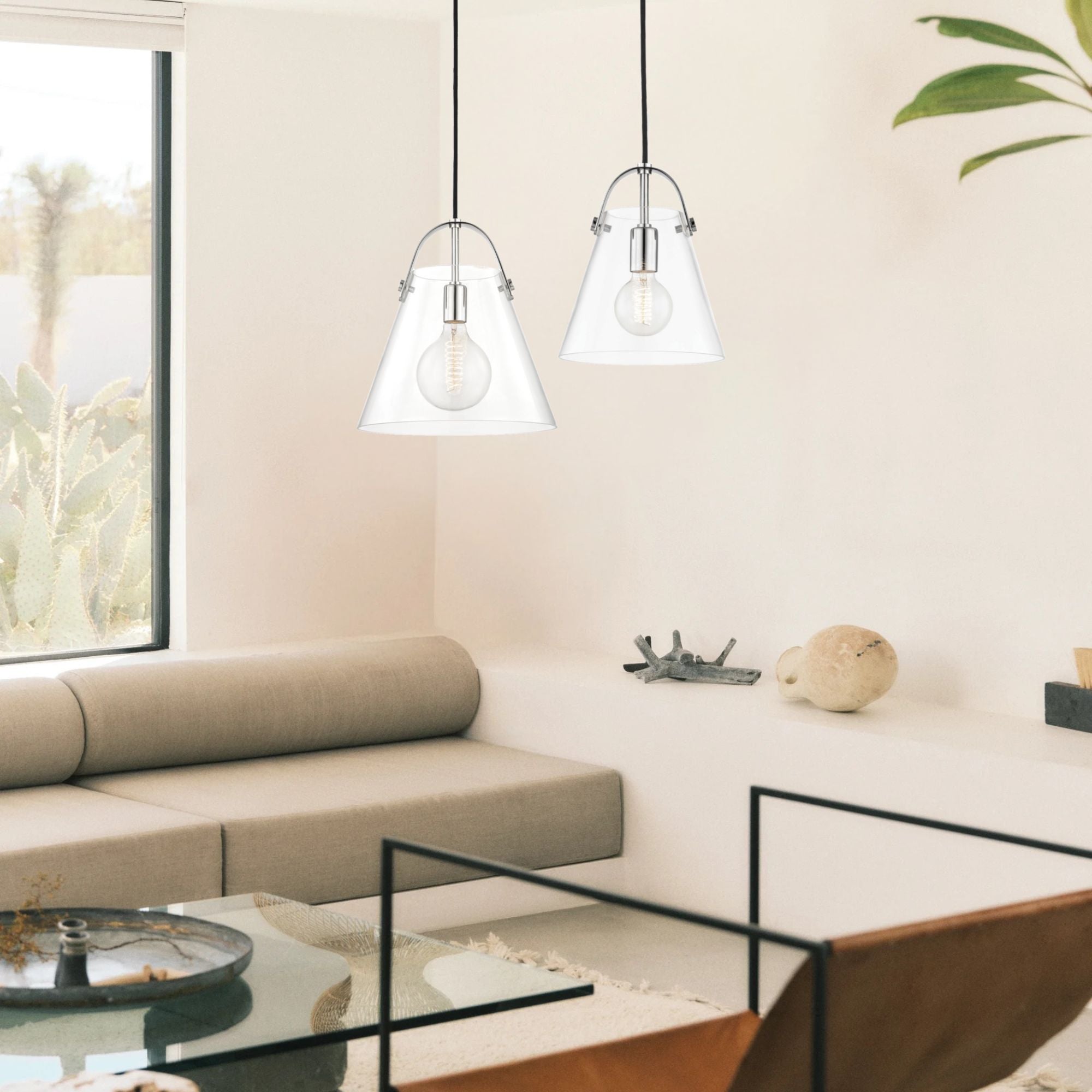 Karin 9 in. Pendant Light Polished Nickel Finish