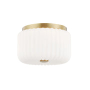 Lydia 10" 2-Light Flush Mount, Aged Brass Finish