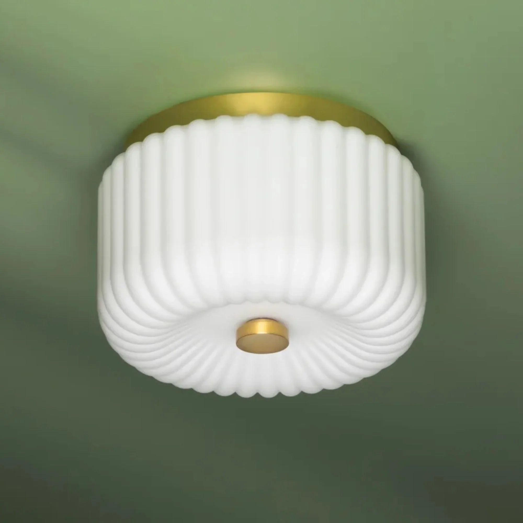 Lydia 10" 2-Light Flush Mount, Aged Brass Finish