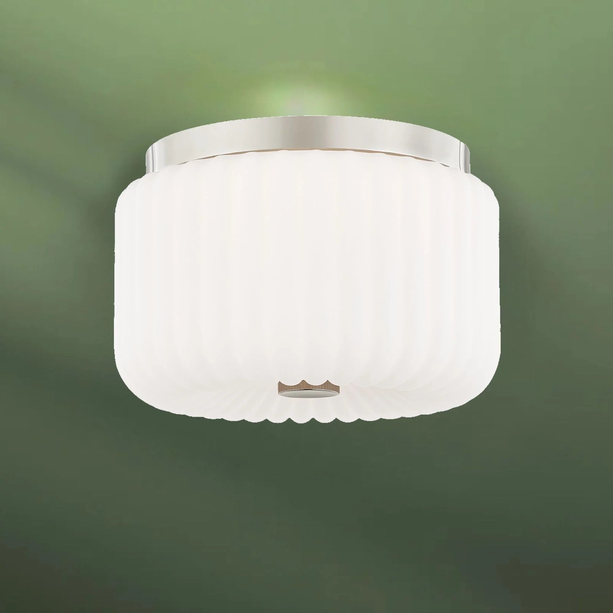 Lydia 10" 2-Light Flush Mount, Polished Nickel Finish
