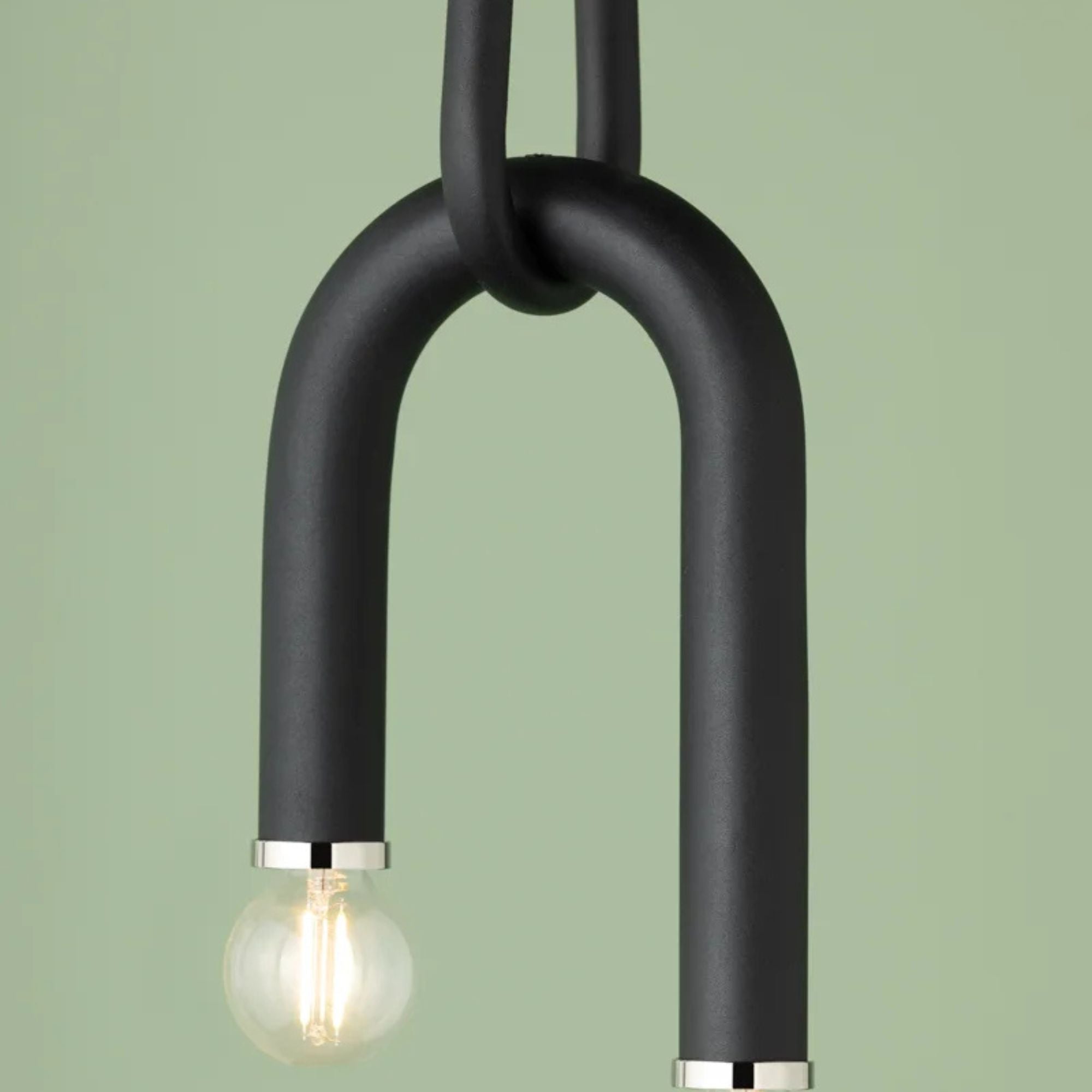 Whit 20" 2-Light Pendant, Polished Nickel/Black Finish