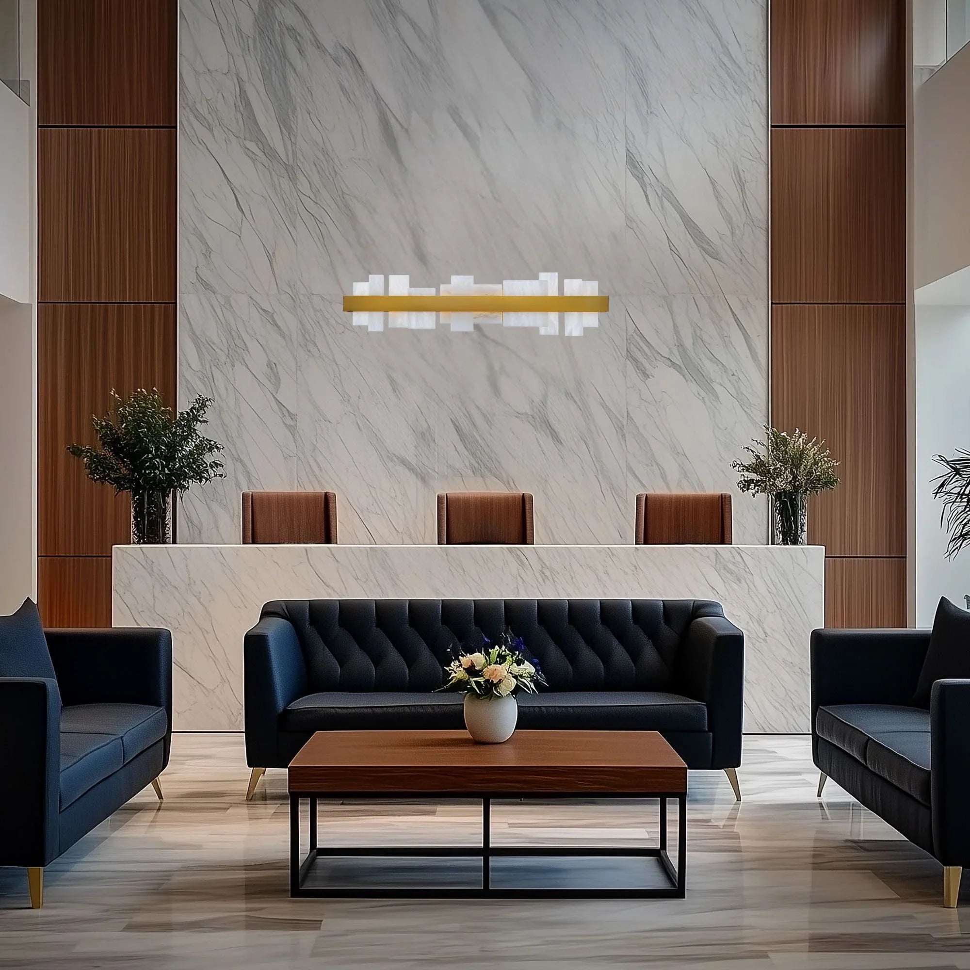 Acropolis 37" LED Bath Light, Aged Brass Finish