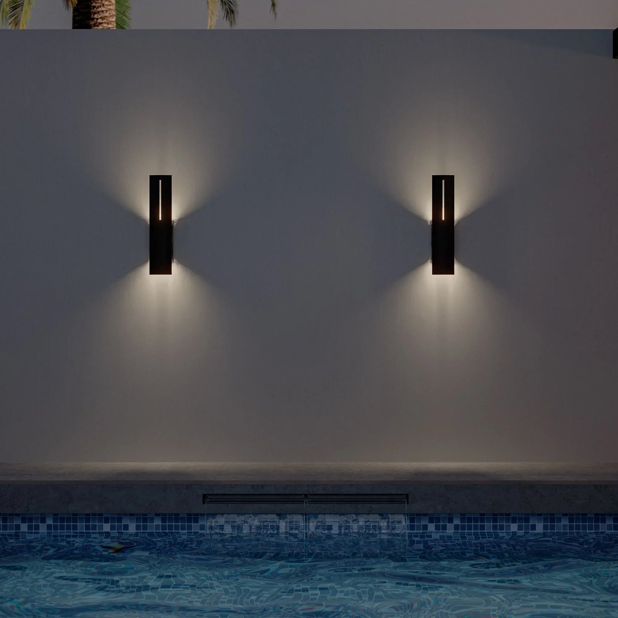 Aegis 20" LED Outdoor Wall Sconce, 4000K, Black Finish