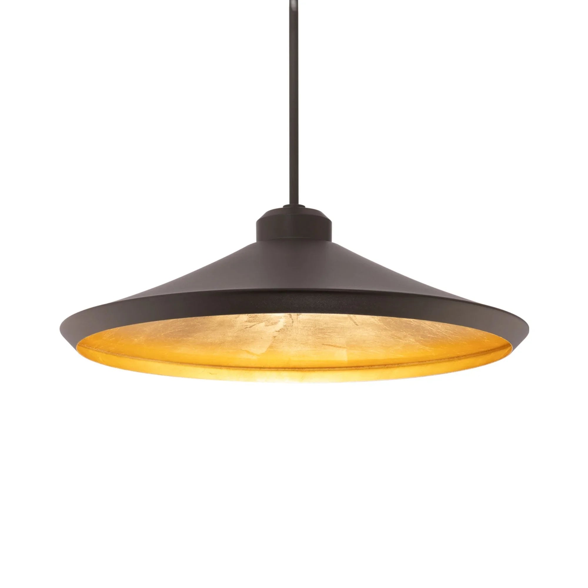 Alfa 24" LED Pendant, Bronze & Gold Leaf Finish