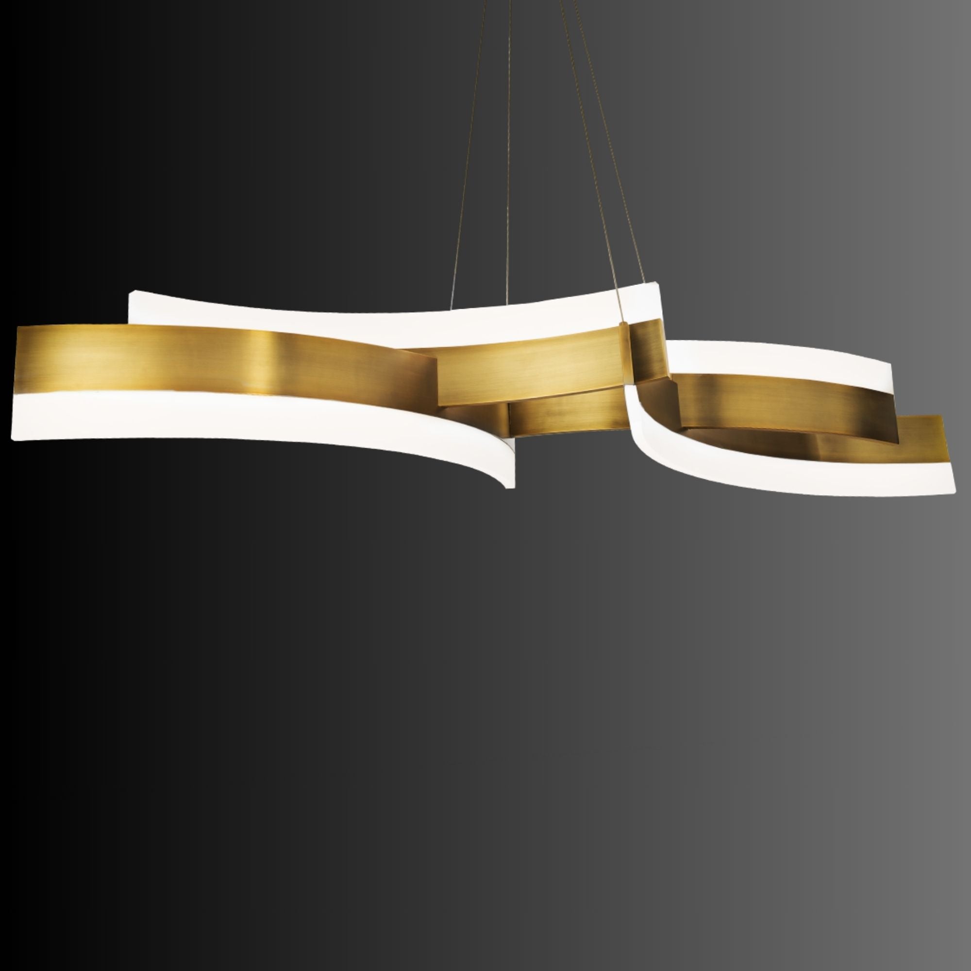 Arcs 57" LED Pendant Light, Aged Brass Finish