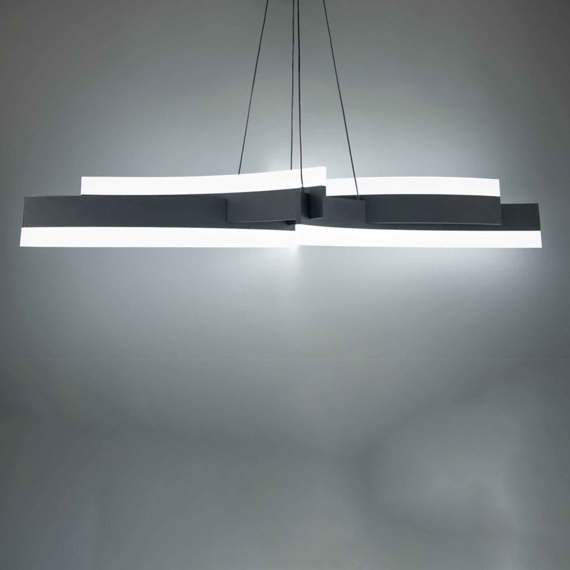Arcs 57" LED Pendant Light, Black Finish