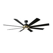 Aura 72" Black & Brass Windmill Outdoor LED Smart Ceiling Fan