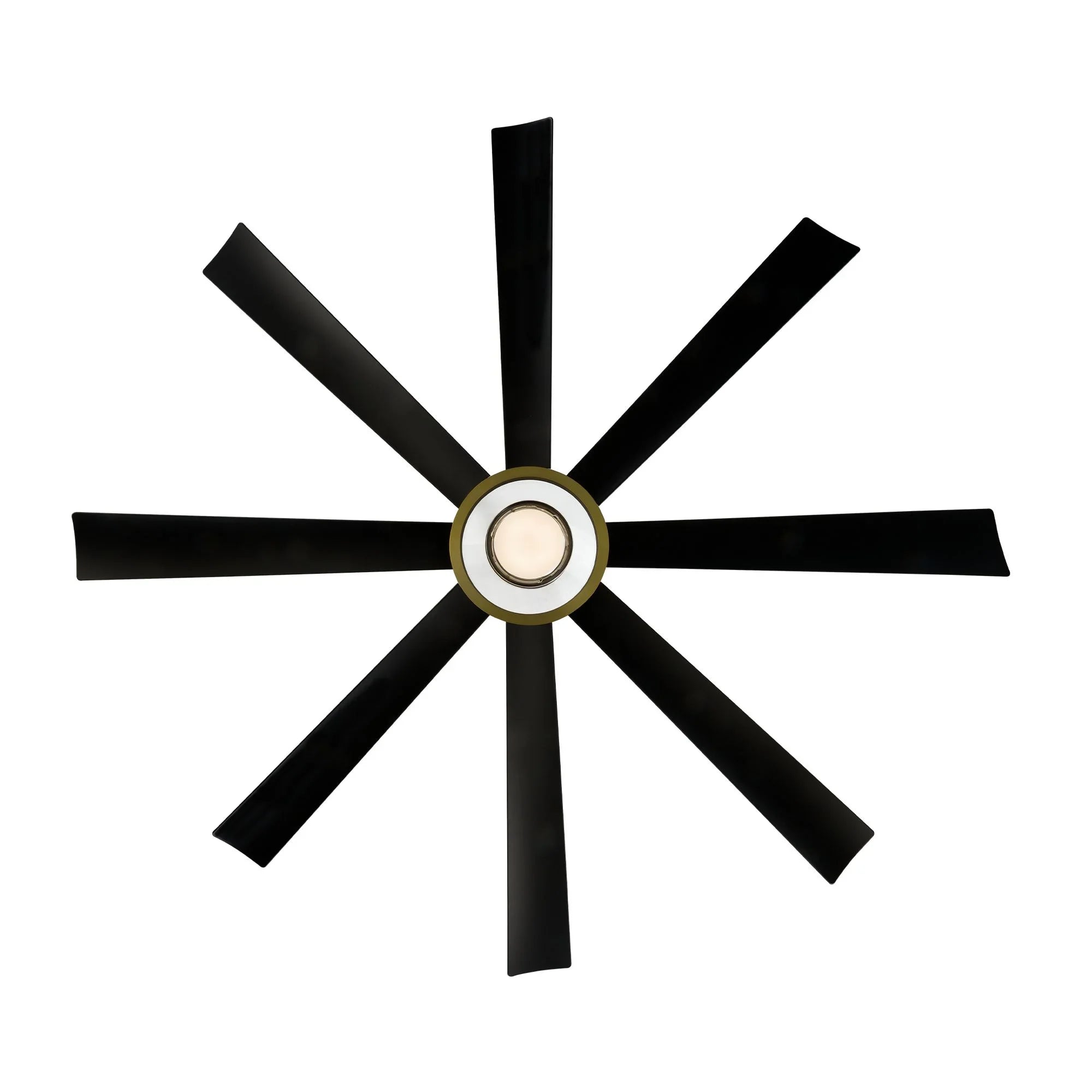 Aura 72" Black & Brass Windmill Outdoor LED Smart Ceiling Fan
