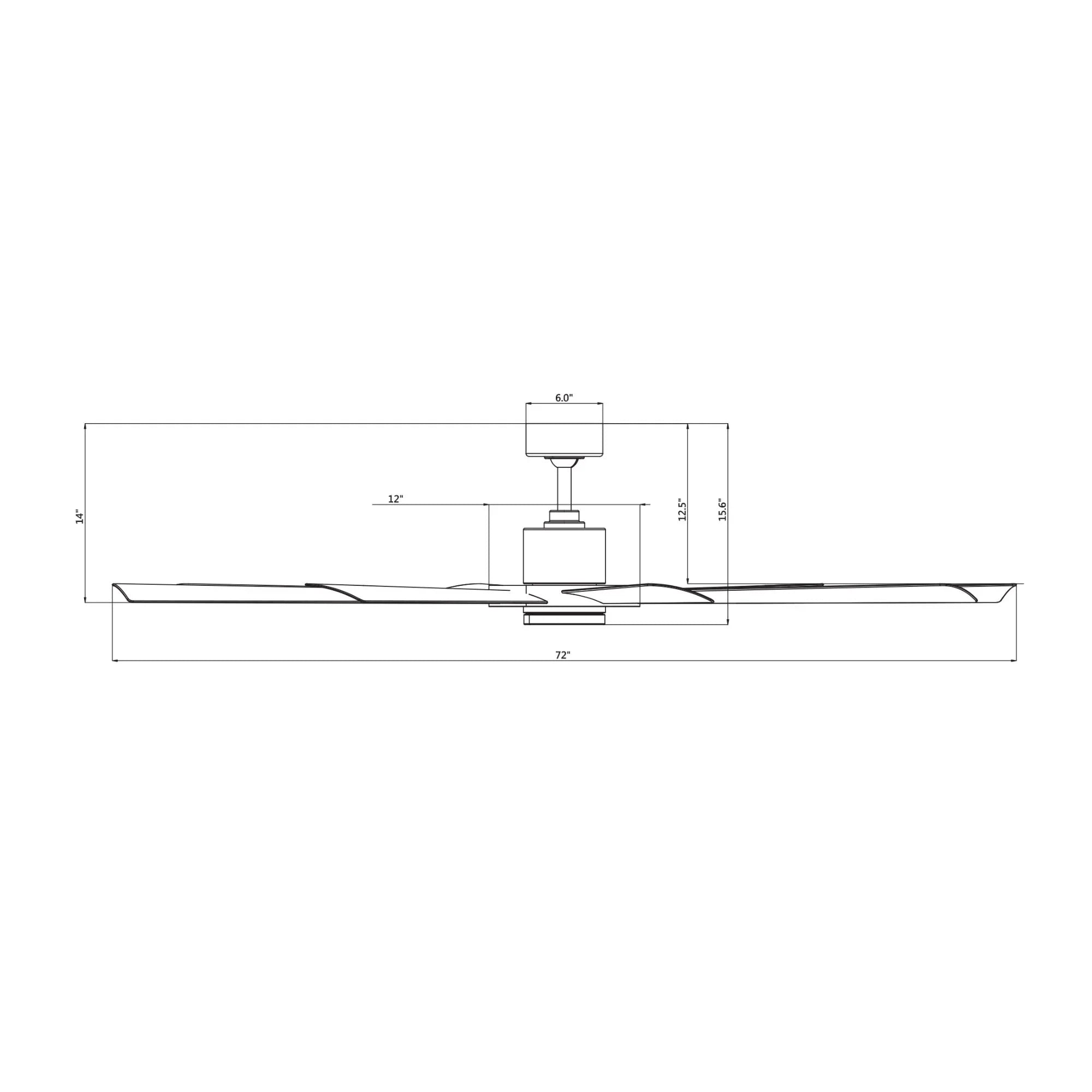 Aura 72" Black & Brass Windmill Outdoor LED Smart Ceiling Fan