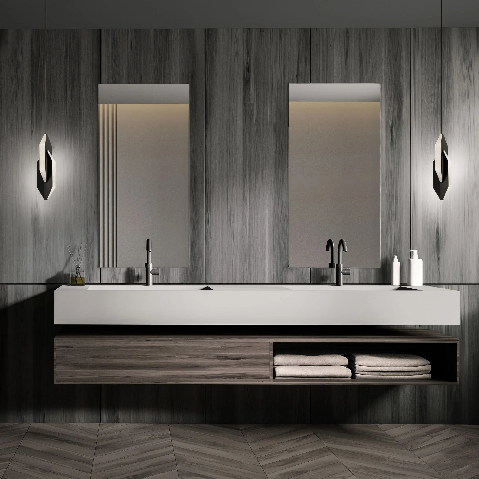 Azure 16" LED Mini Pendant, Black Finish