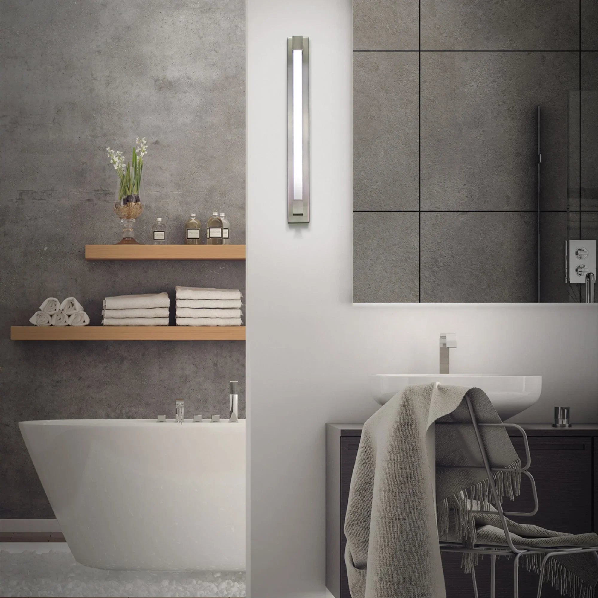 Barre 37" LED Bath Light, 3000K, Brushed Nickel Finish - Bees Lighting