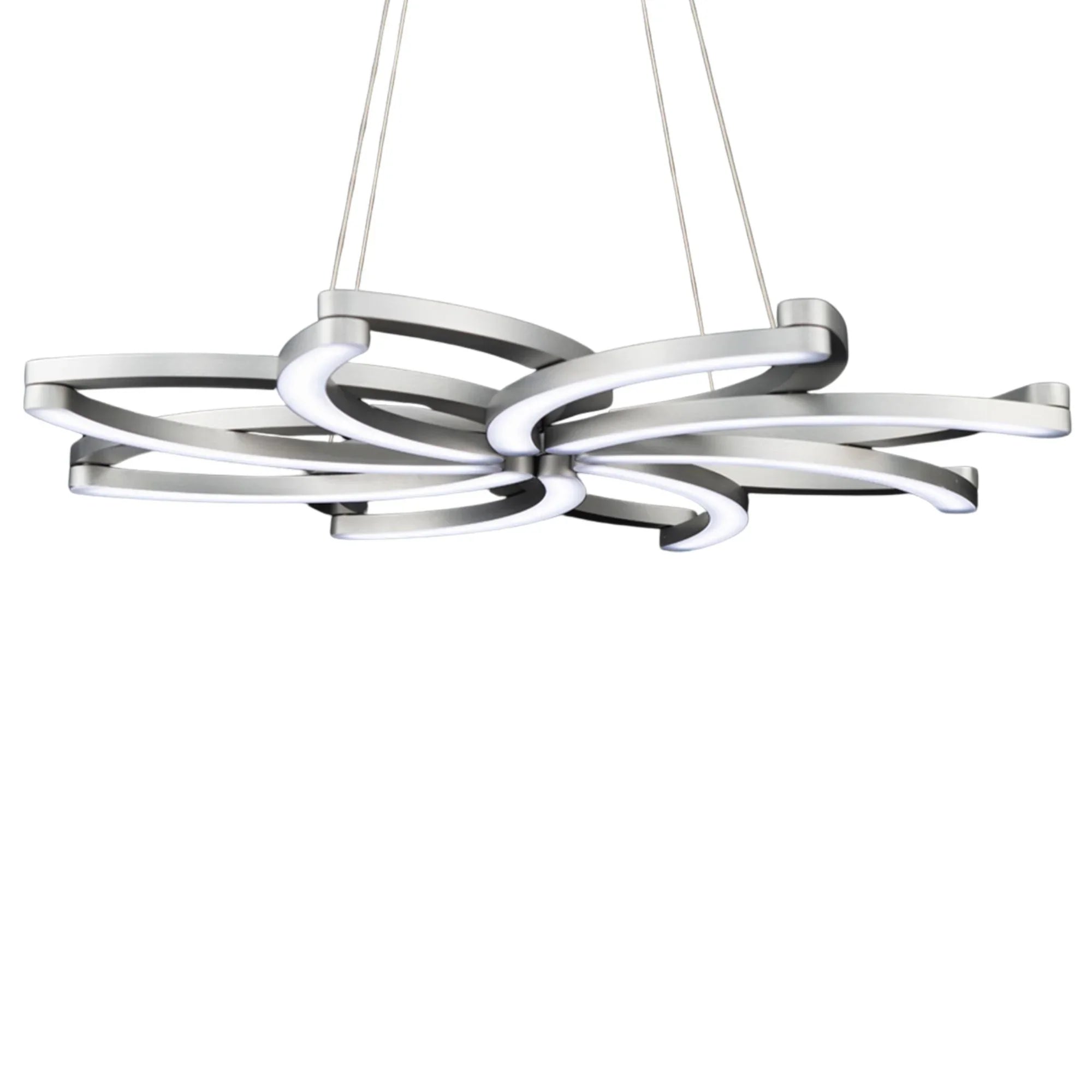 Bloom 32" LED Chandelier, Brushed Aluminum Finish - Bees Lighting