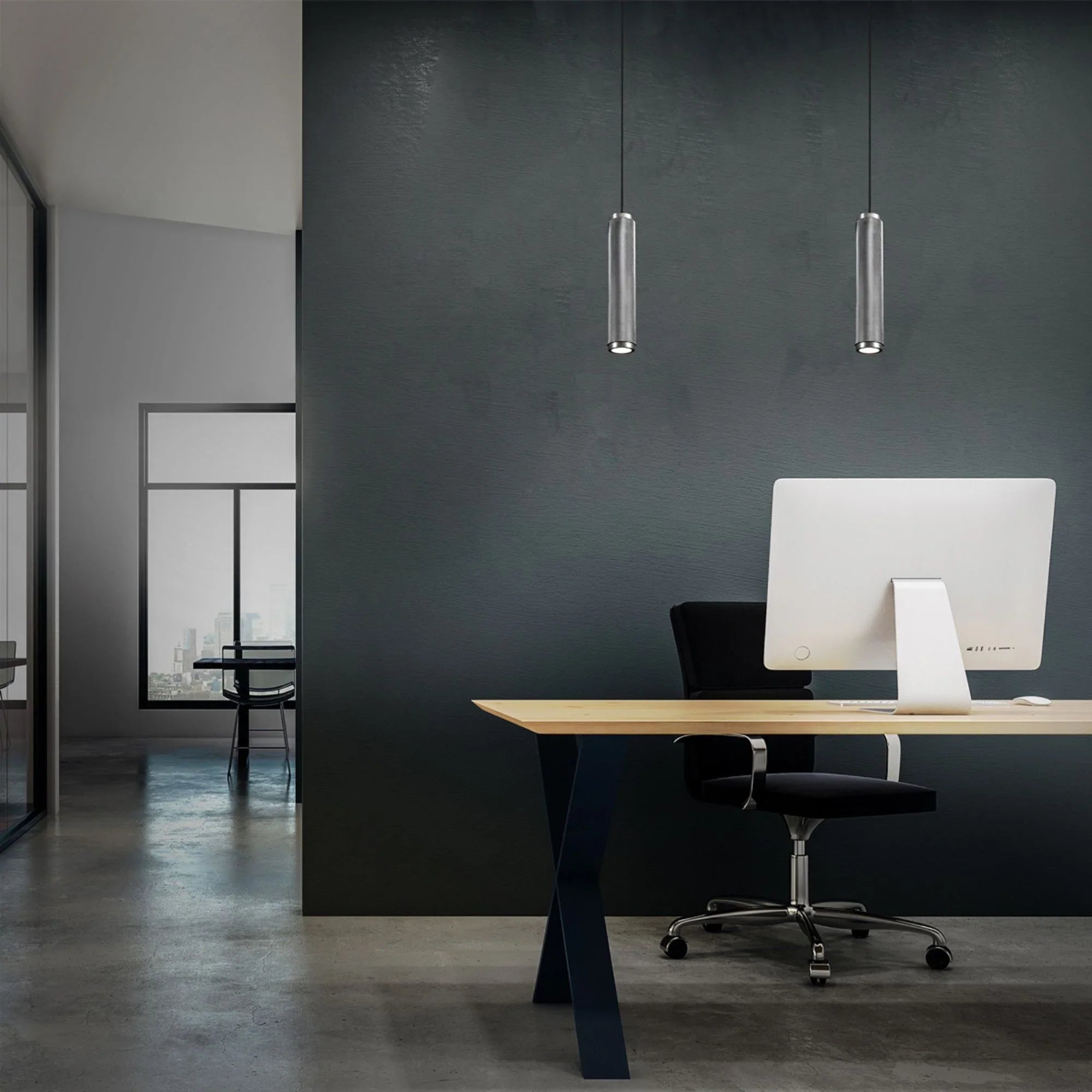 Burning Man 14" LED Pendant, Antique Nickel Finish