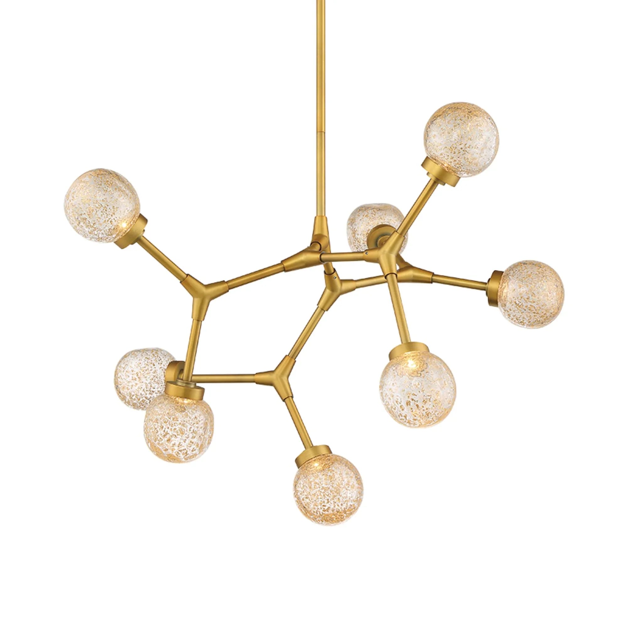 Catalyst 28" LED Chandelier, Aged Brass Finish