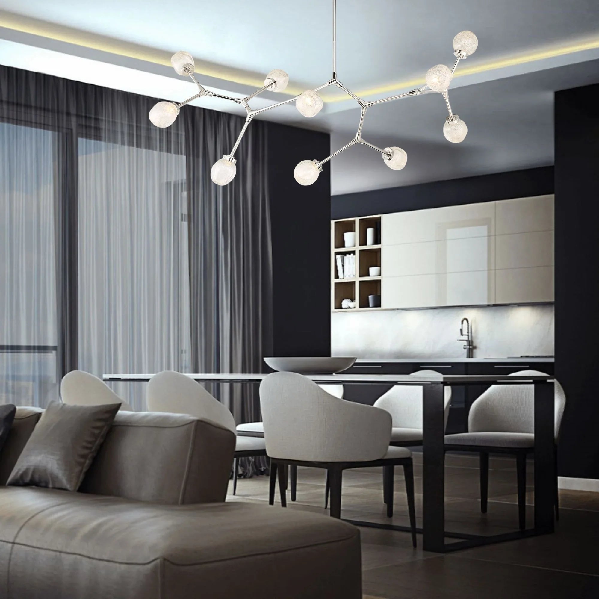 Catalyst 51" LED Linear Pendant, Polished Nickel Finish