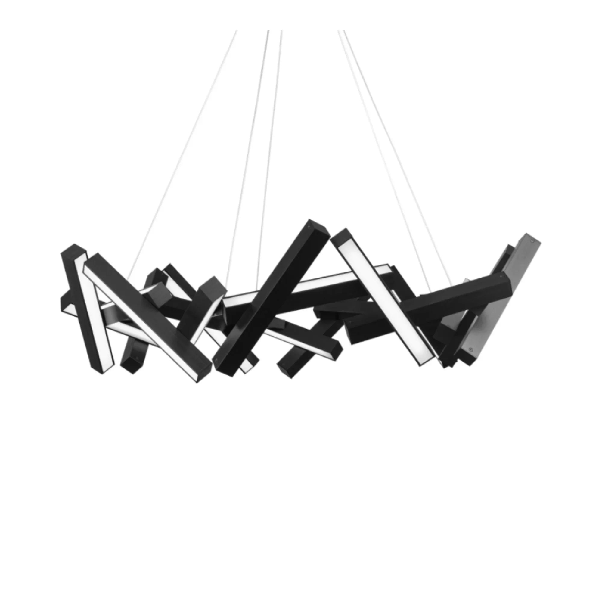 Chaos 34" LED Chandelier, Black Finish