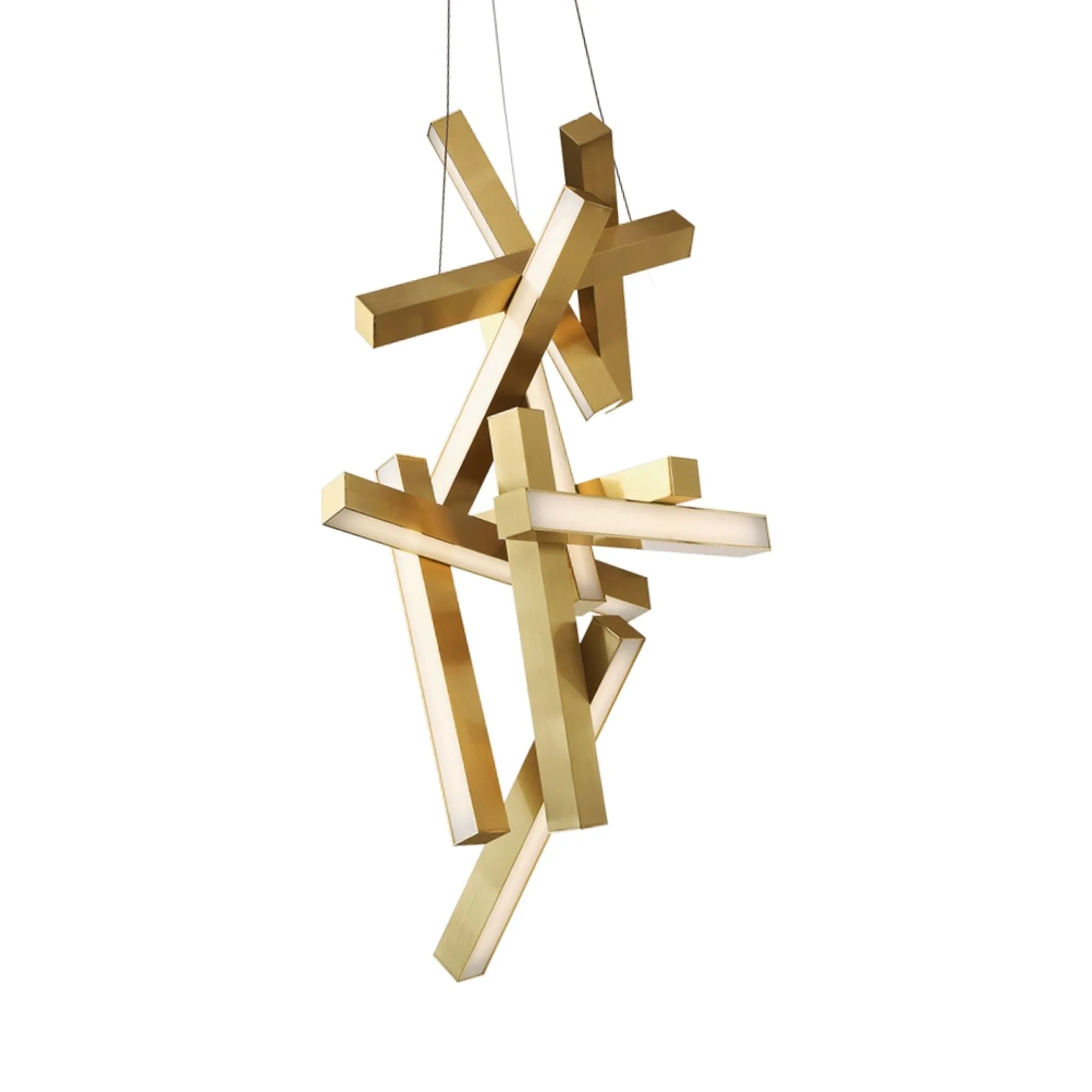 Chaos 49" LED Chandelier, Aged Brass Finish