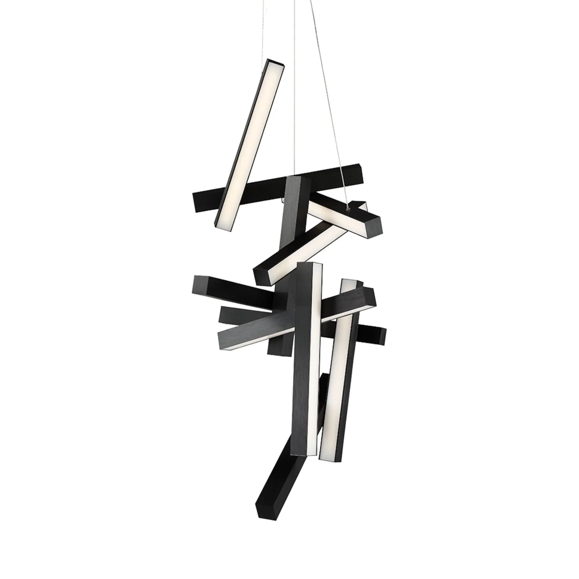 Chaos 49" LED Chandelier, Black Finish