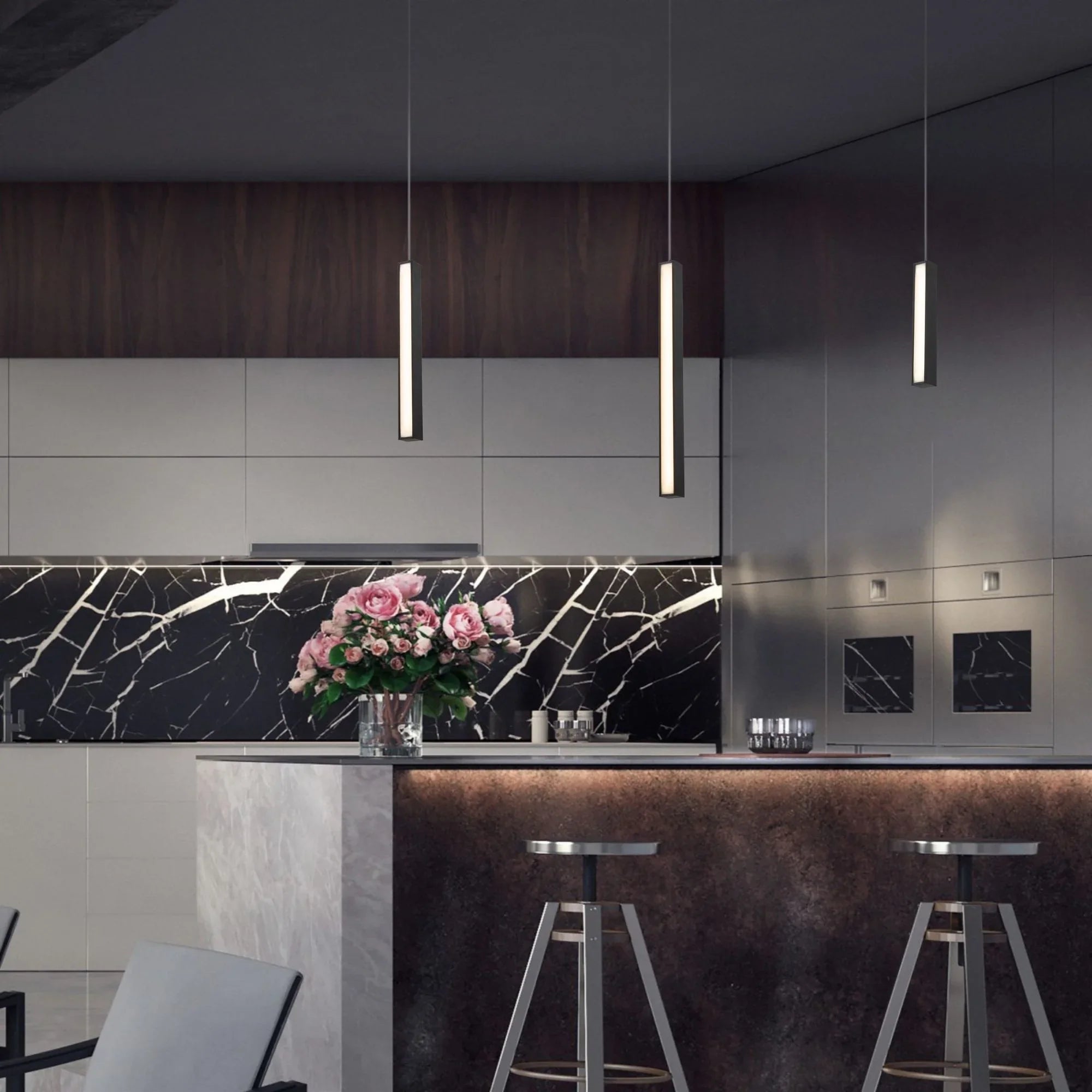 Chaos 20" LED Mini Pendant, Black Finish