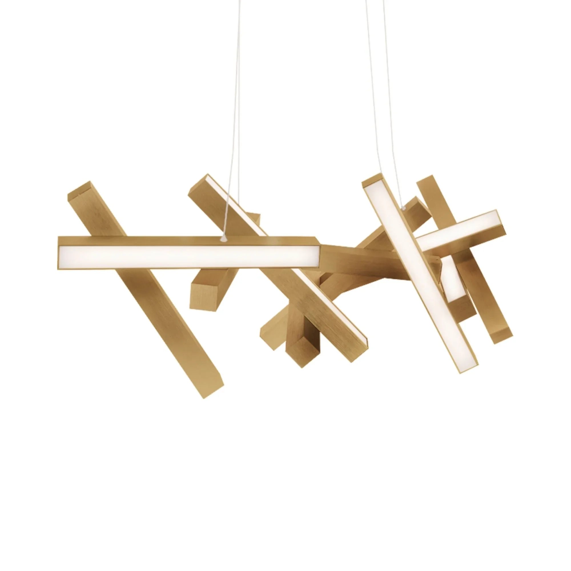 Chaos 48" LED Linear Pendant, Aged Brass Finish