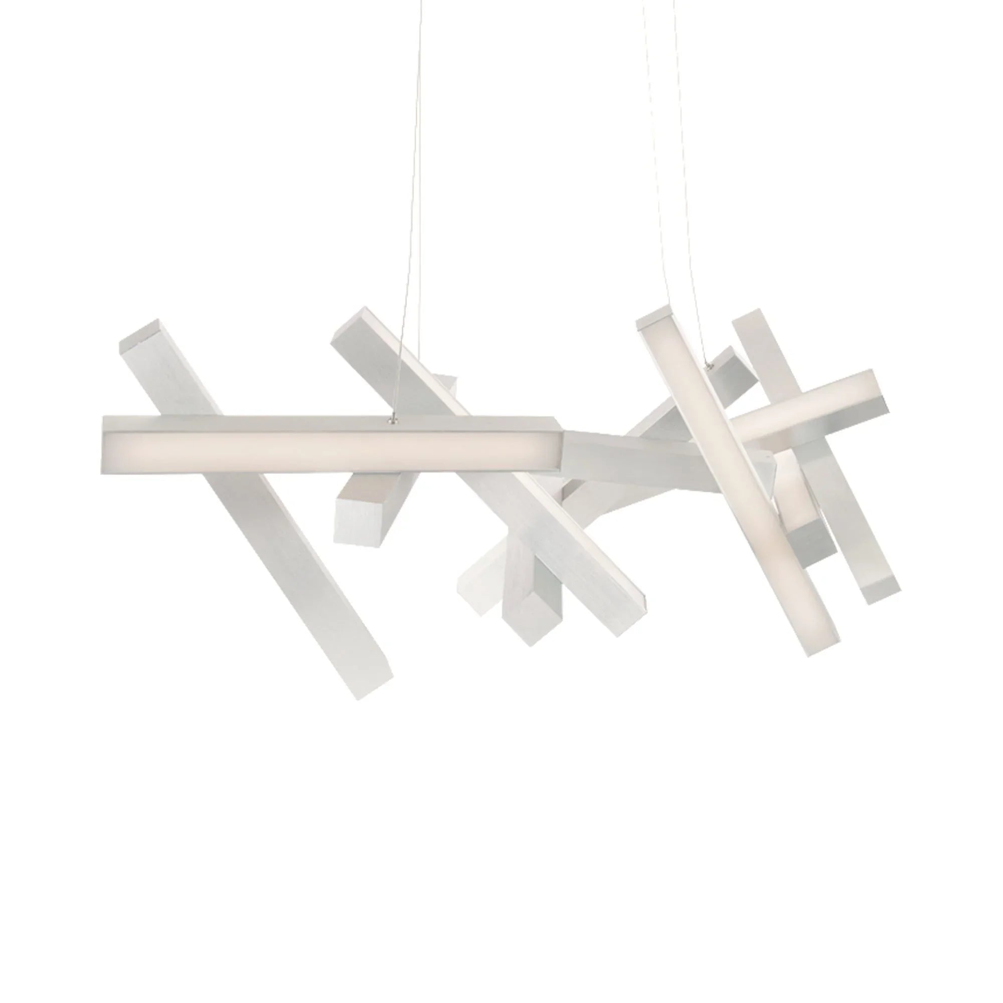 Chaos 48" LED Linear Pendant, Brushed Aluminum Finish