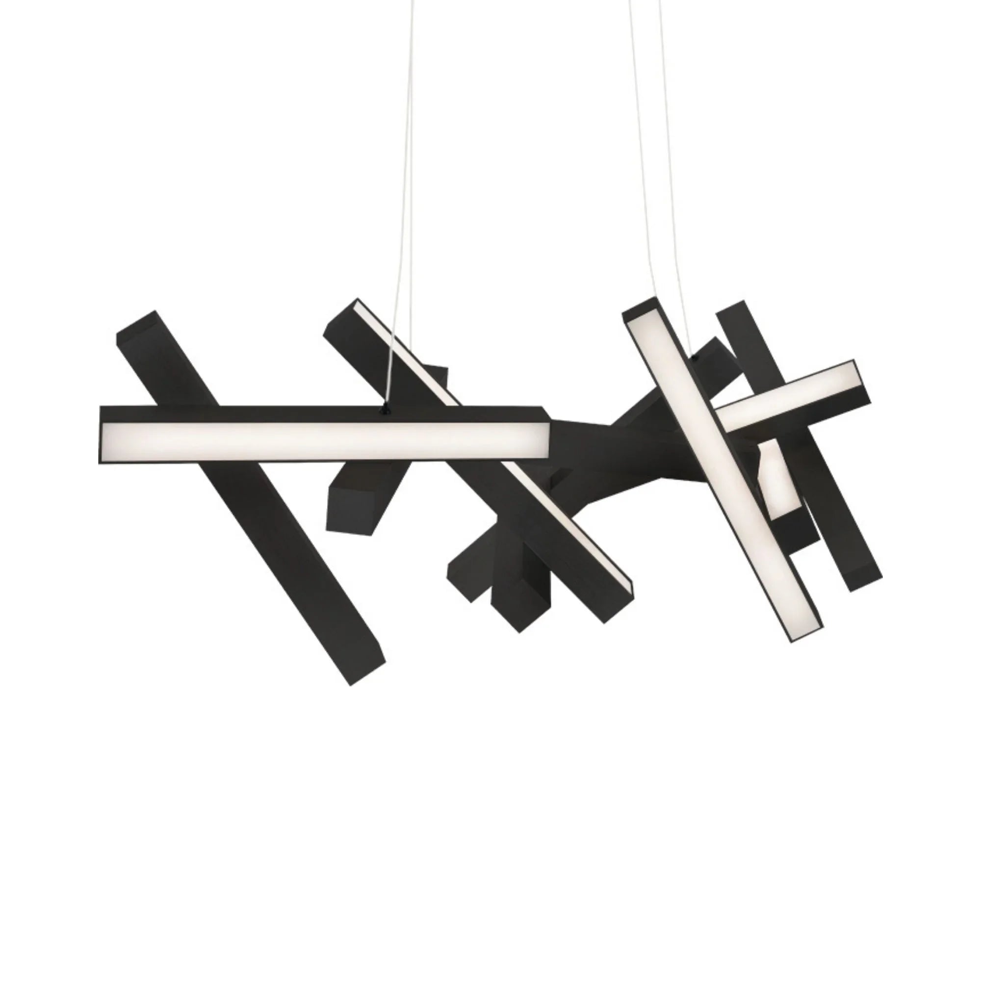 Chaos 48" LED Linear Pendant, Black Finish