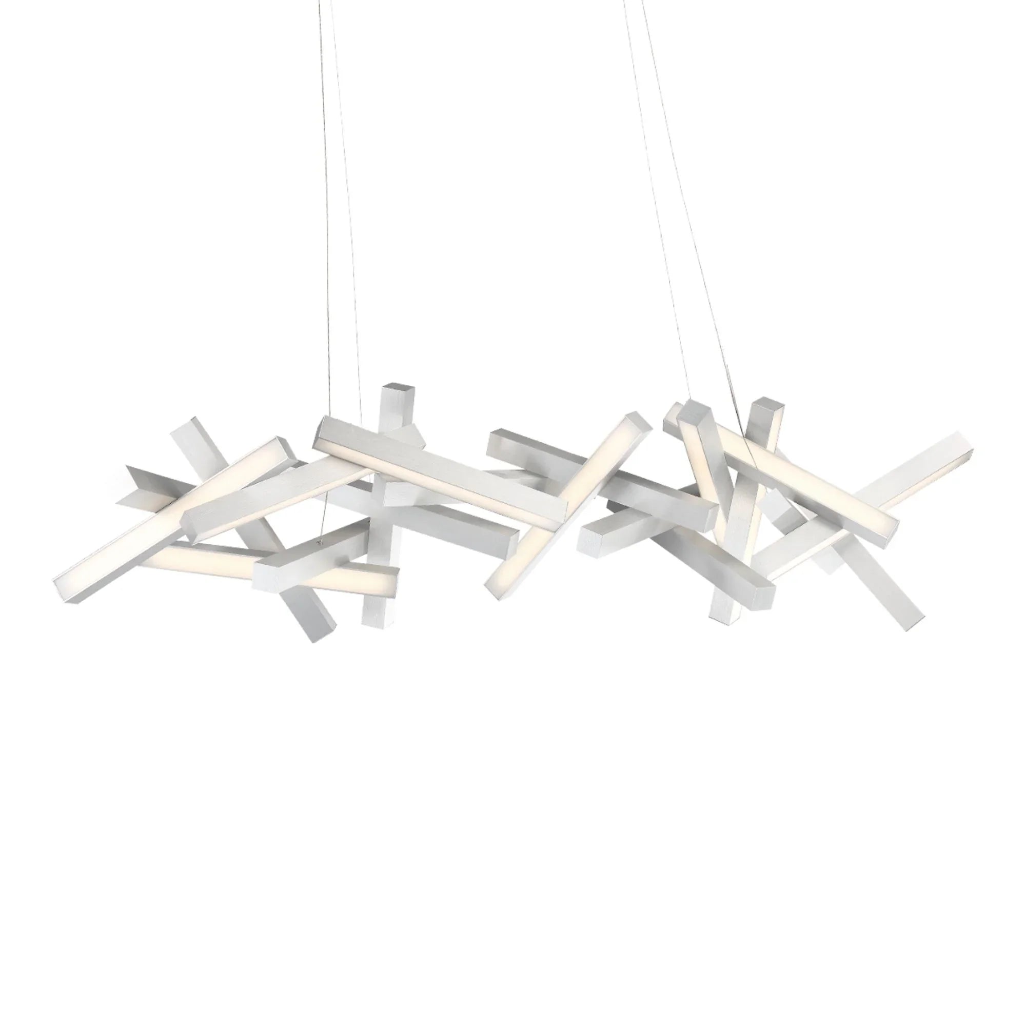 Chaos 72" LED Linear Pendant, Brushed Aluminum Finish