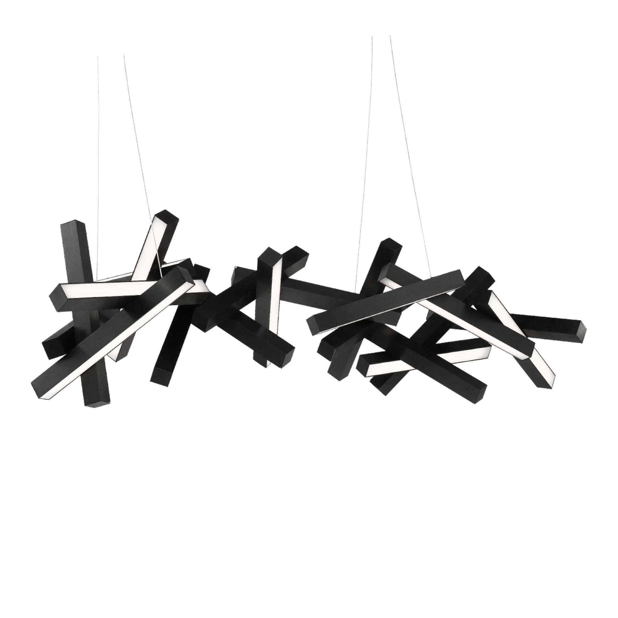 Chaos 72" LED Linear Pendant, Black Finish