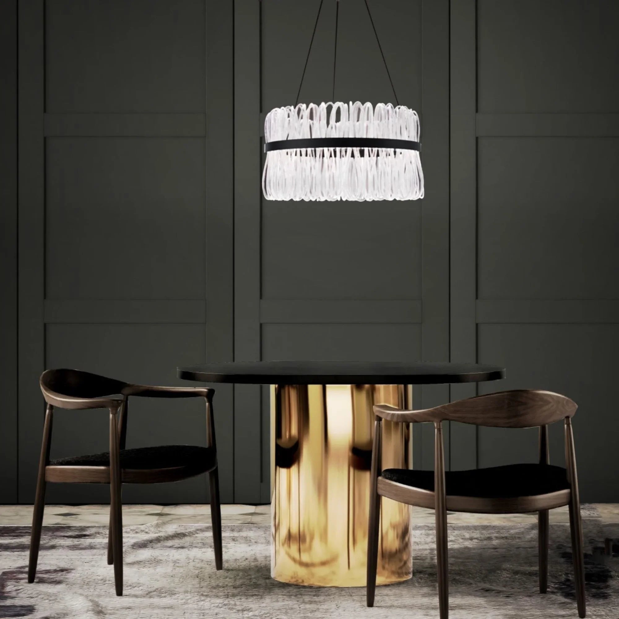 Charlize 26" LED Chandelier, Black Finish - Bees Lighting