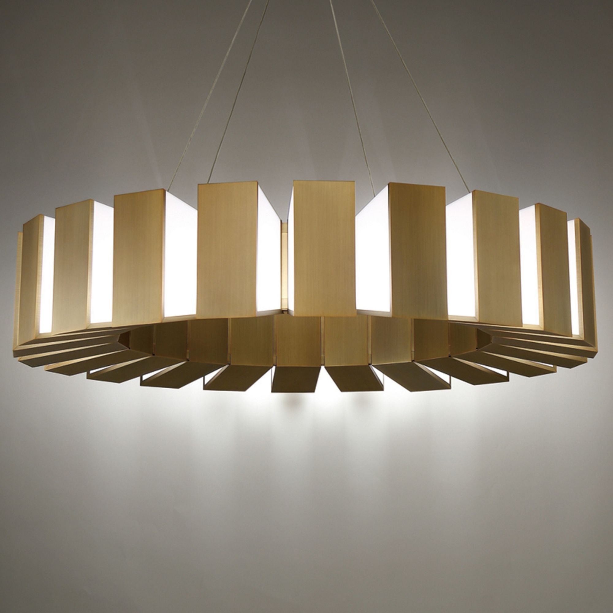 Chronos 50 in. LED Chandelier Brass Finish