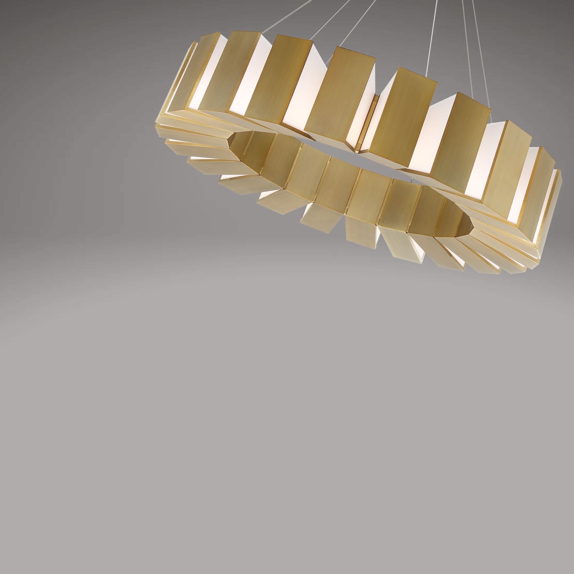 Chronos 50 in. LED Chandelier Brass Finish