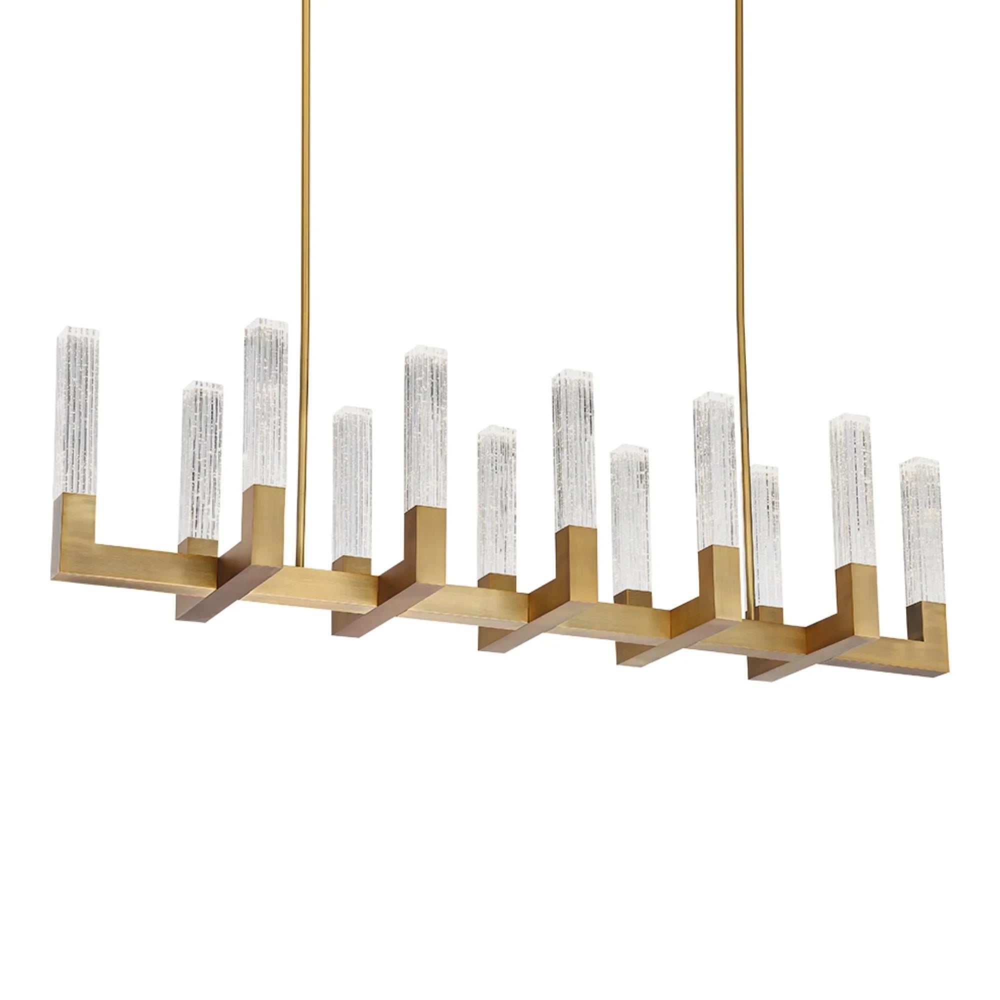 Cinema 54" LED Linear Pendant, Aged Brass Finish